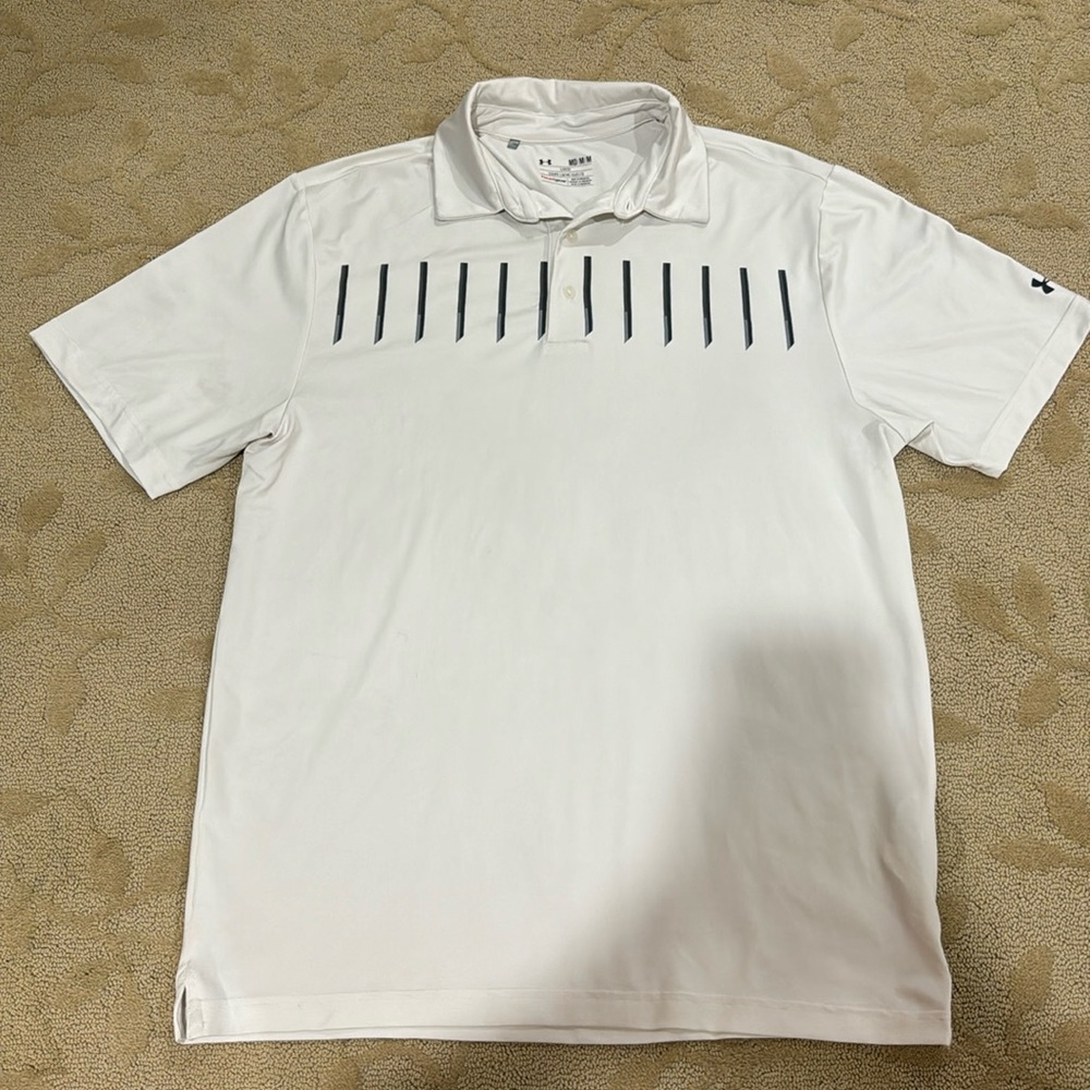 Under Armor White Drifit‎ Polo. Men’s medium.